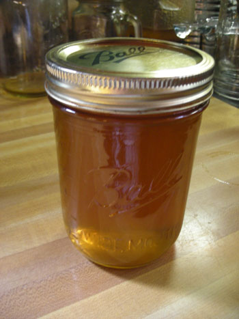 Vinegar sealed in a mason jar