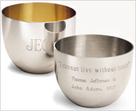 Reproductions of Jefferson Cups with engravings