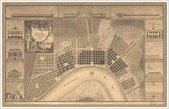 1815 Plan of New Orleans by I. Tanesse; courtesy the Library of Congress 