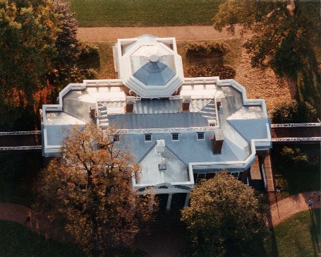 An Aerial View of Monticello's Roof as restored in 1992
