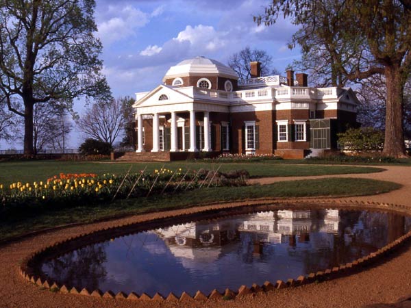 Monticello's West Front with Fish Pond