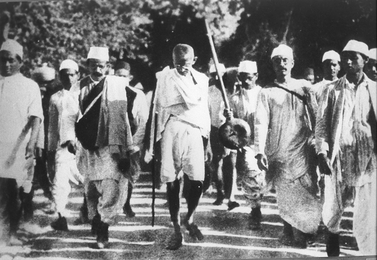 Mahatma Gandhi on the Salt March, 1930