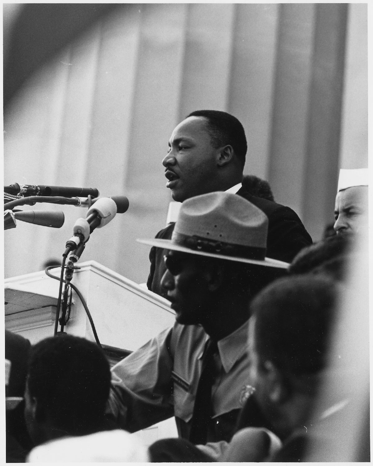 Dr. Martin Luther King, Jr. delivering his I Have a Dream Speech at the Civil Rights March on Washington, D.C. NARA ARC Identifier 542069