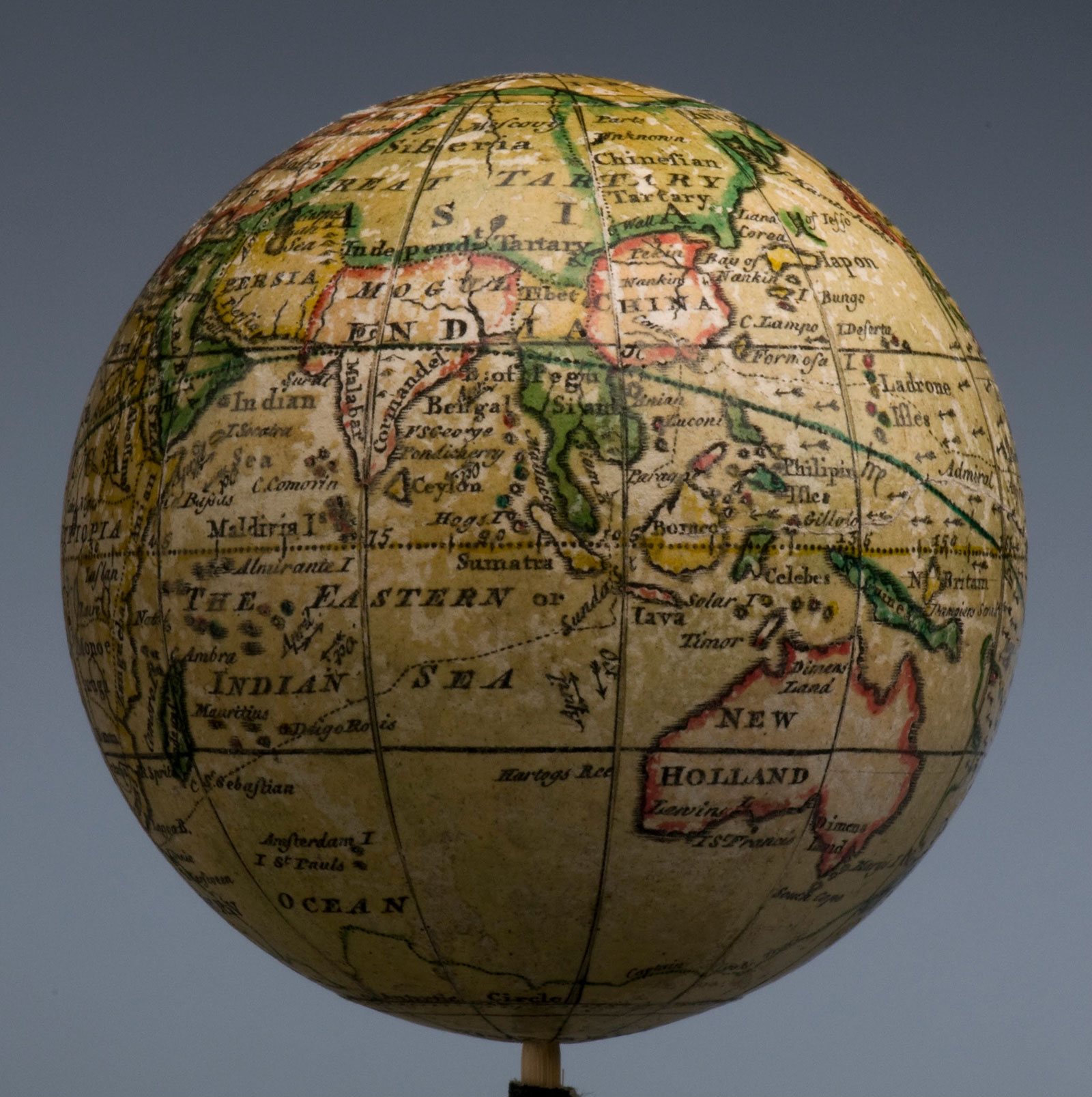 Pocket Globe similar to one owned by Thomas Jefferson. Thomas Jefferson Foundation at Monticello.