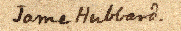 James Hubbard''s name in Thomas Jefferson''s handwriting.