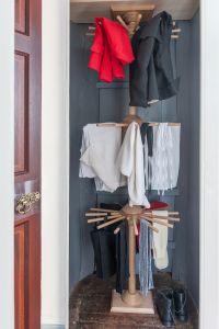 A recreated clothes rack based on historic descriptions.