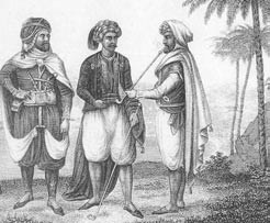 A 19th-Century engraving of Barbary state officials in ceremonial garb