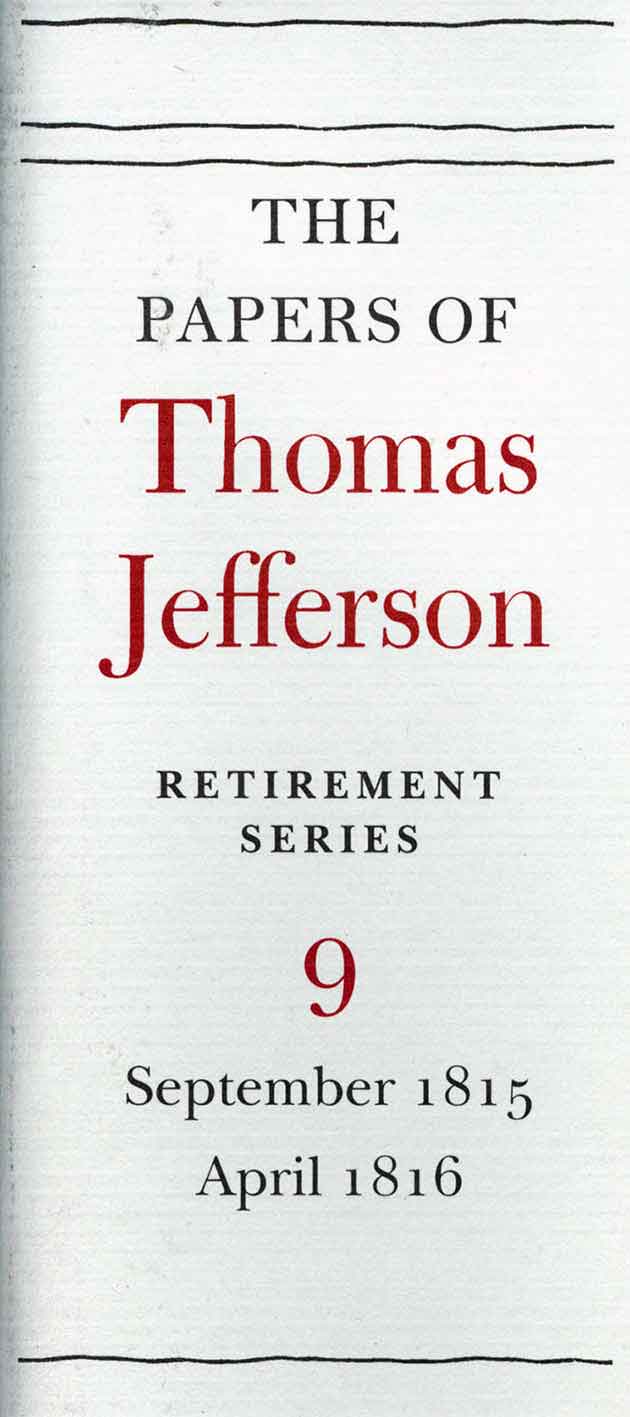 Detail from spine of Volume 9, Retirement Series