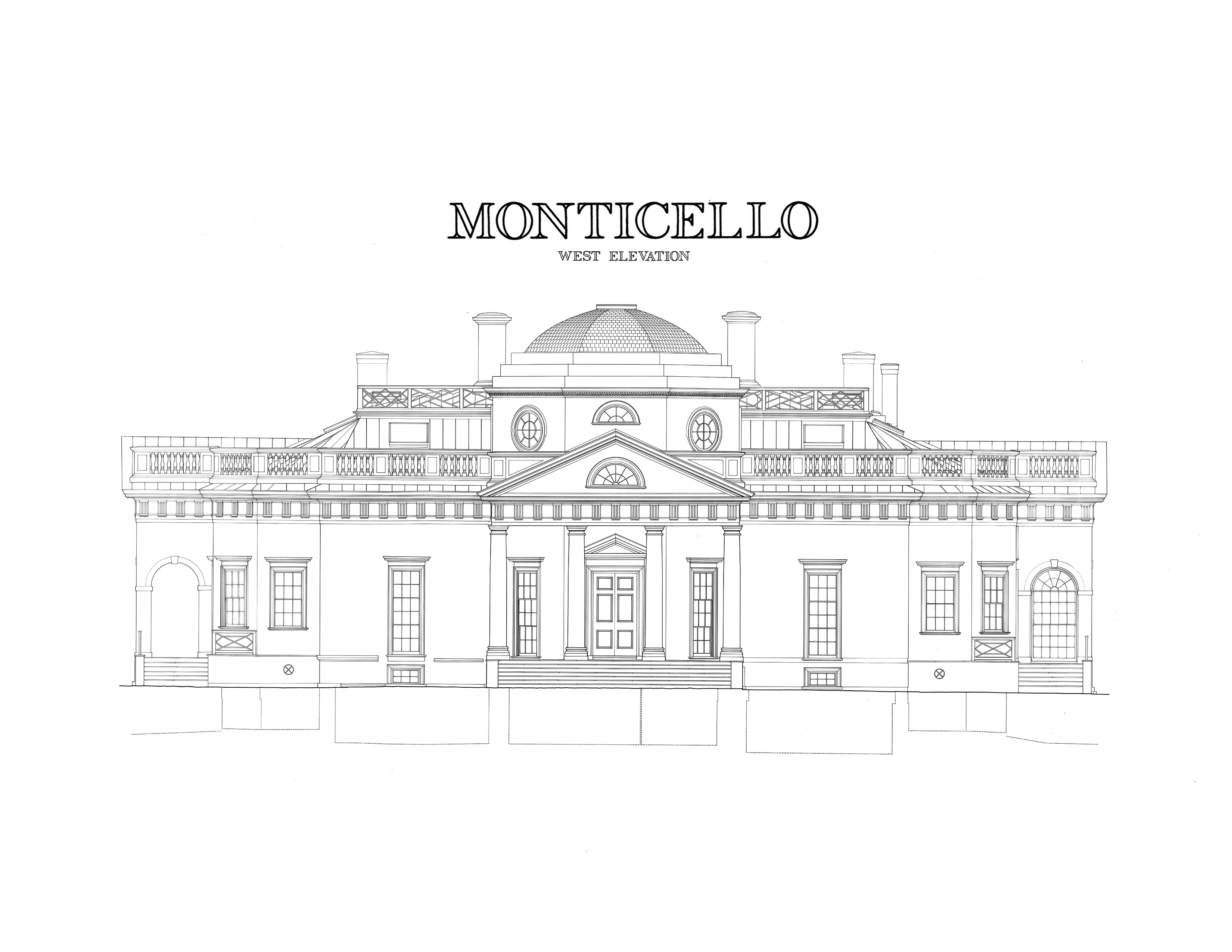 Elevation of Monticello's West Front