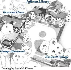 Drawing of Kenwood Campus by Justin M. Kilmon; Copyright 2001 TJF